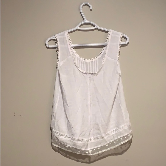 Dex White Boho Lace Tank - Women’s Size Small - Picture 3 of 6